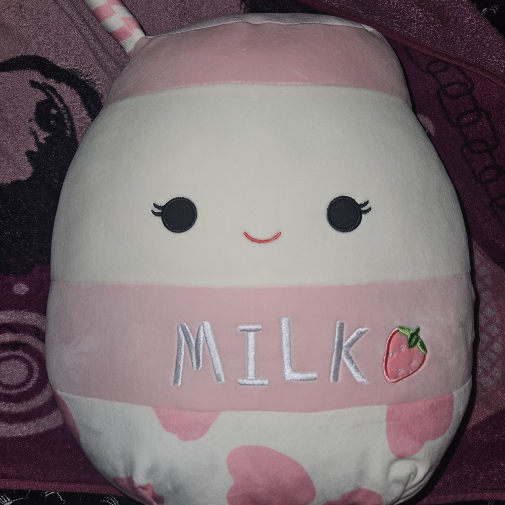 Squishmallows Pink and White Milk Plush
